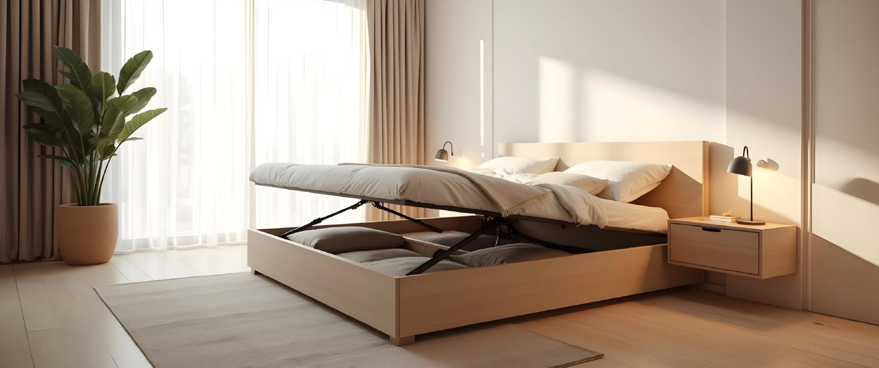 CAMA CON BAULERA OCULTA