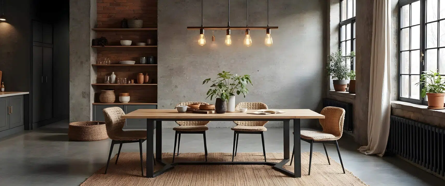 COMEDOR ESTILO RUSTICO INDUSTRIAL