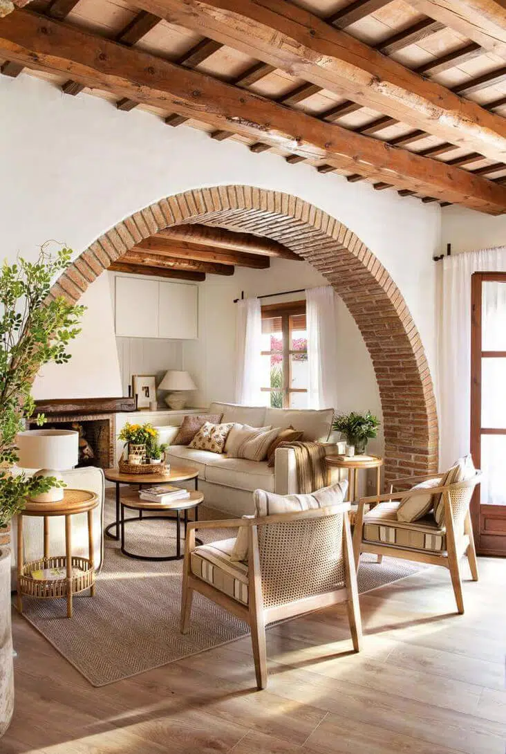 SALA DE ESTAR CON ESTILO RUSTICO