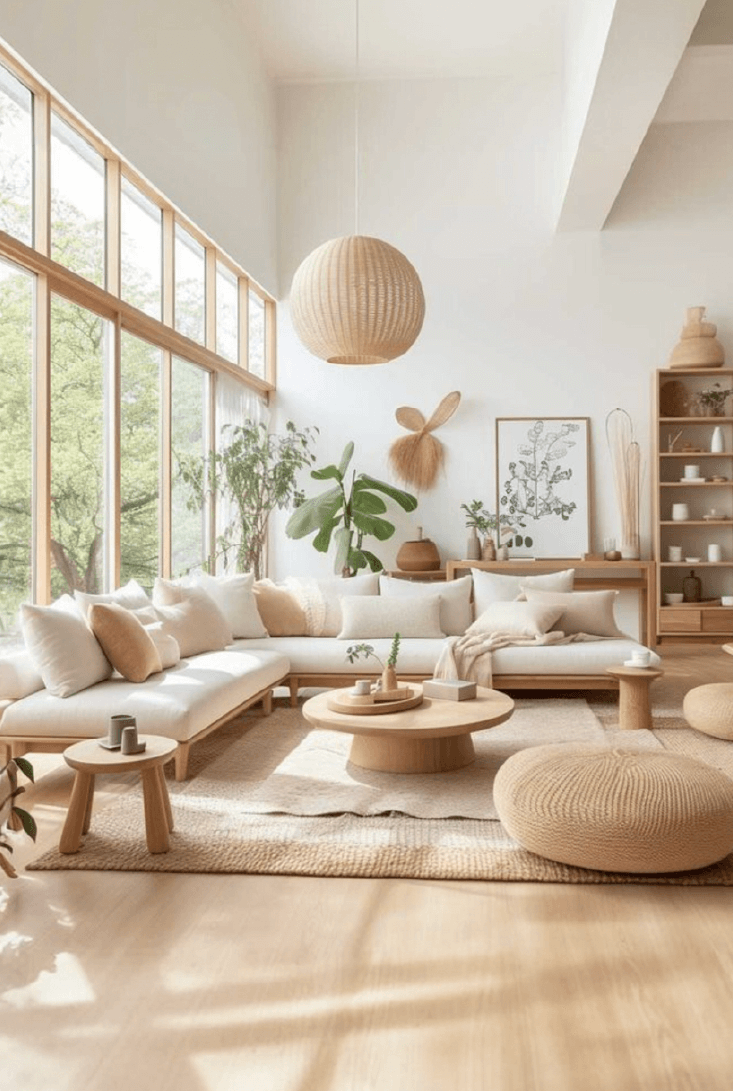 Diseño de Living con elementos naturales