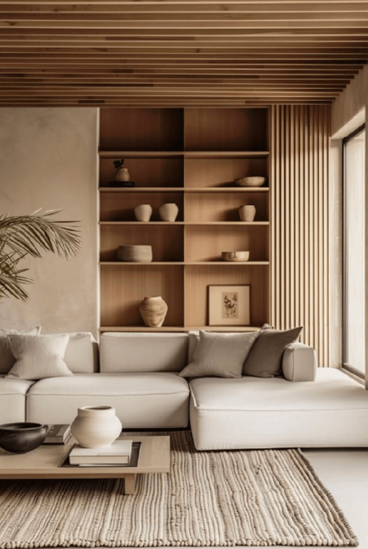 Diseño de living - Japandi