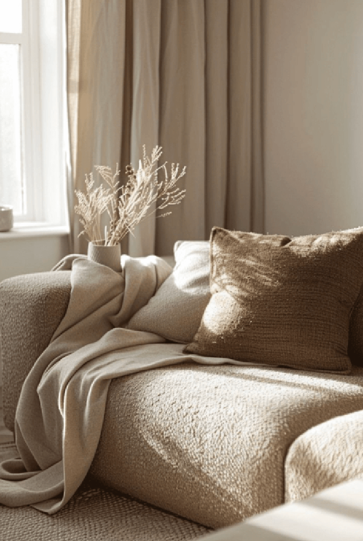 Diseño de living con texturas