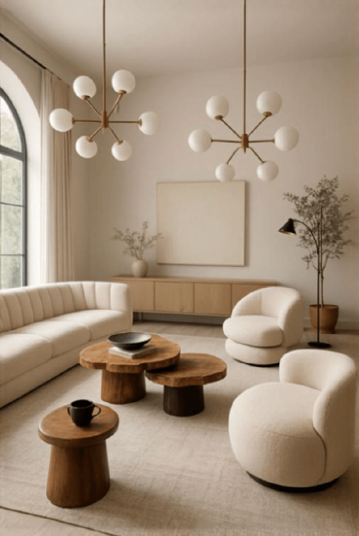 Luminarias como elemento decorativo en el Living