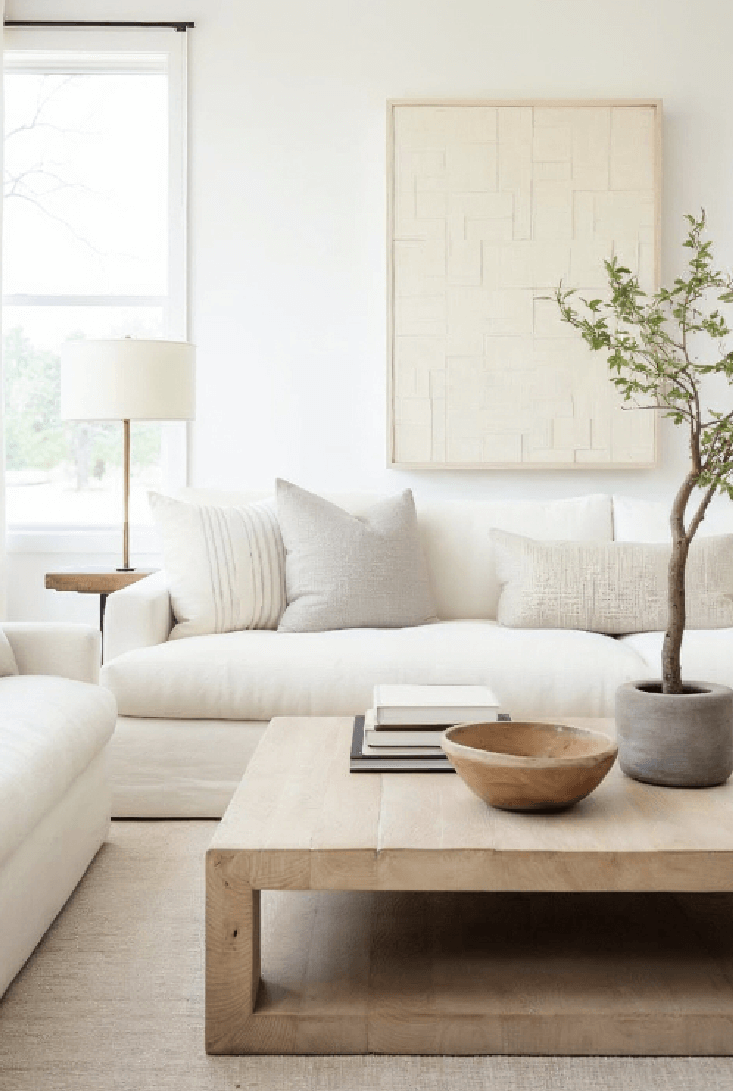 Muebles claros en el diseño de Livings